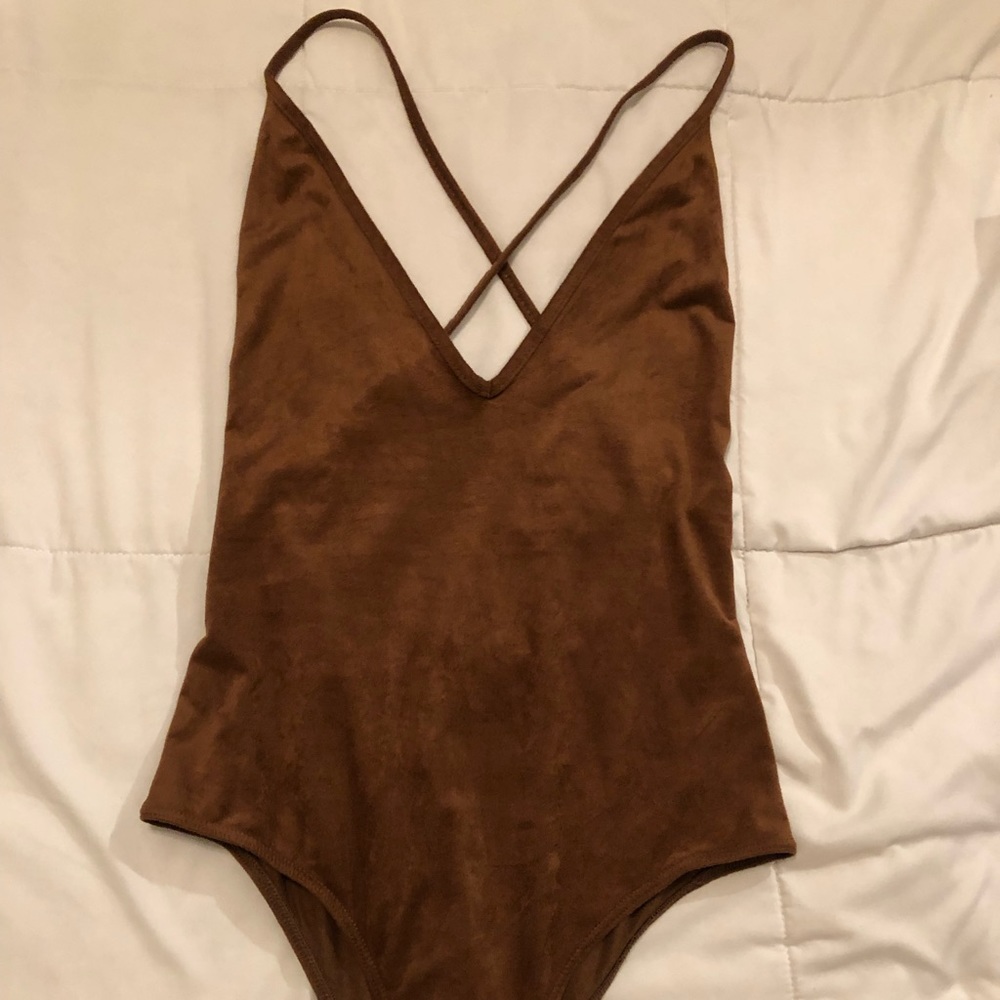 Suede bodysuit